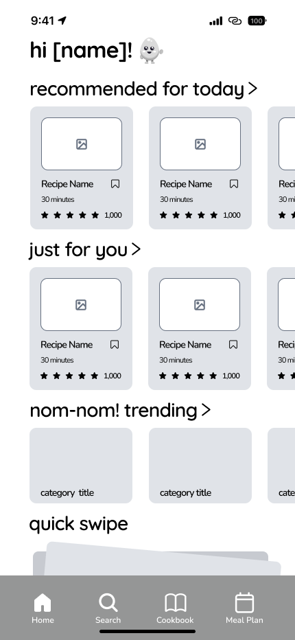 Home page wireframe