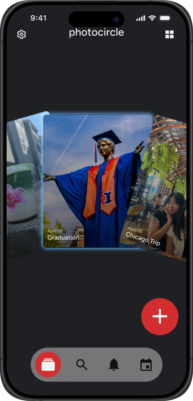 PhotoCircle album feed screen