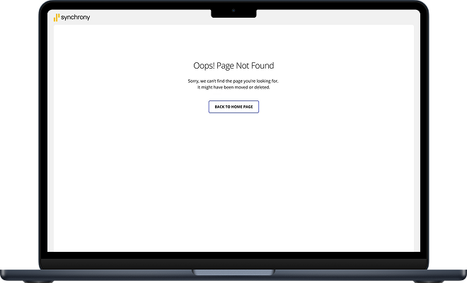 Existing Synchrony 404 error state