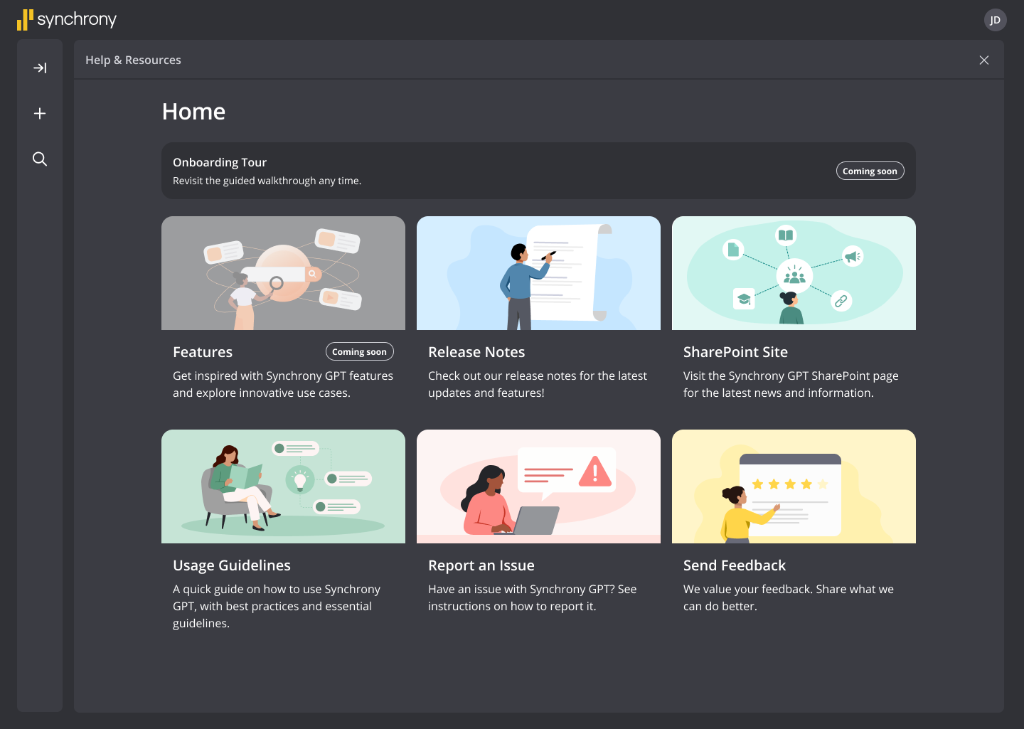 Help & Resources &mdash; dark mode