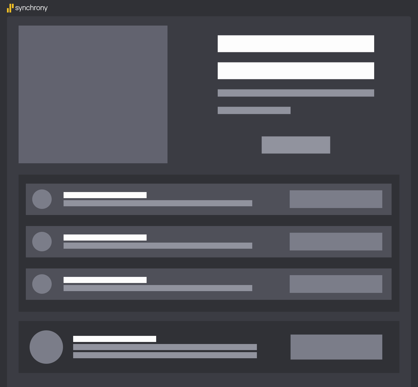Low fidelity wireframe &mdash; dark mode