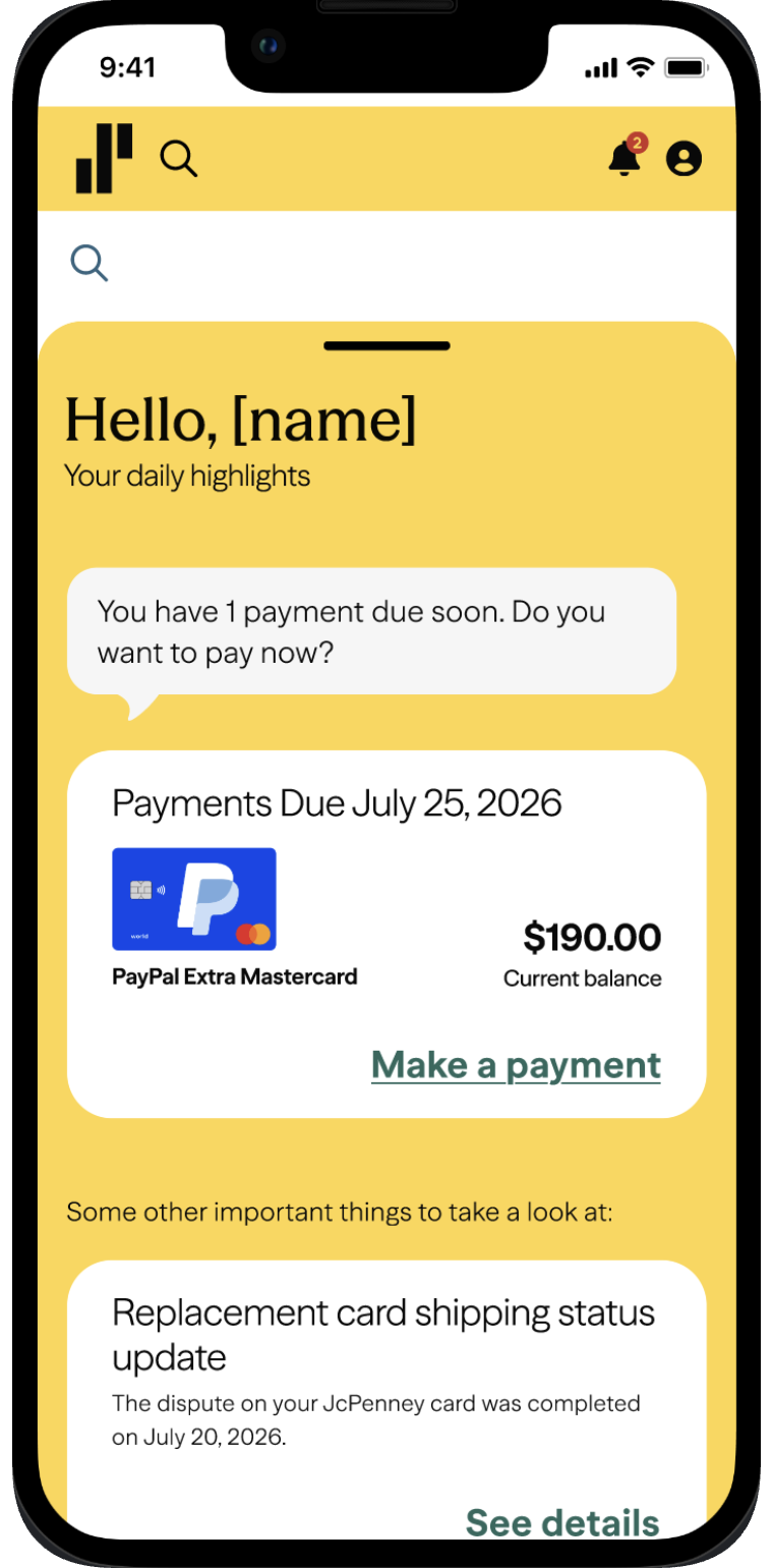 Synchrony Web Services home screen